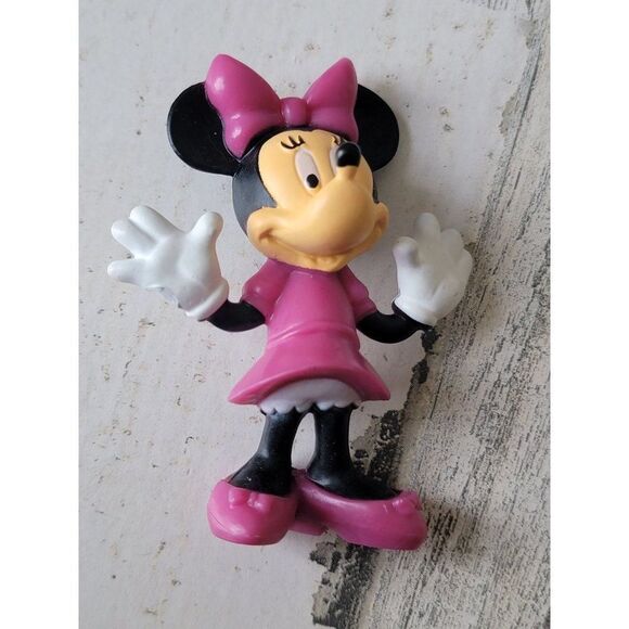 Minnie Mouse Disney pink mini toy figure happy bow - Picture 1 of 4
